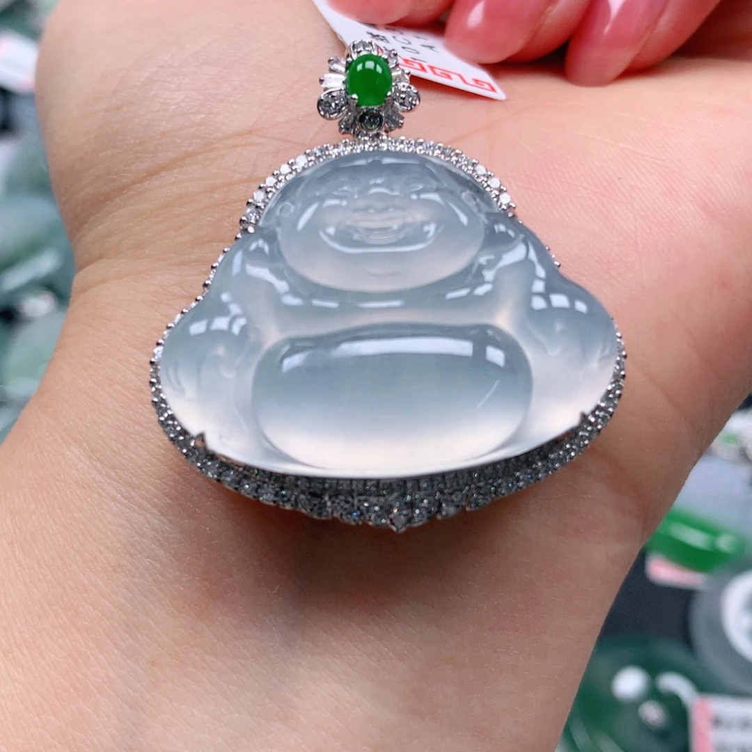 翡翠颈饰18K金镶嵌M***岚天然翡翠