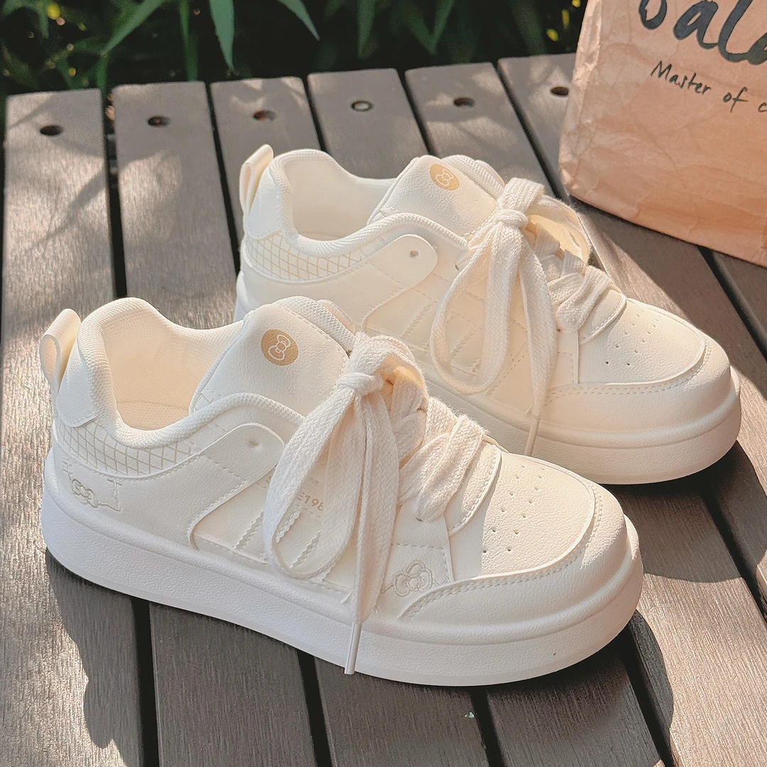 原创小众厚底面包鞋女2025新款学生增高百搭透气运动休闲鞋小白鞋