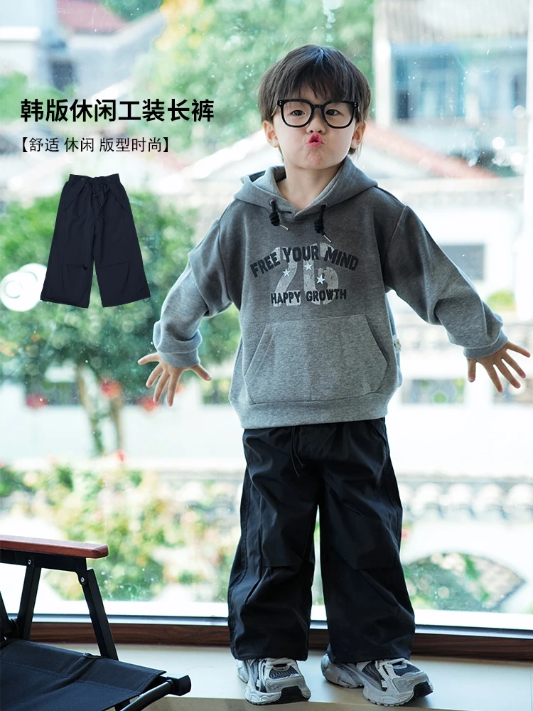 JMJQ秋季上新洋气儿童新款百搭童装休闲裤长裤系带松紧带251033