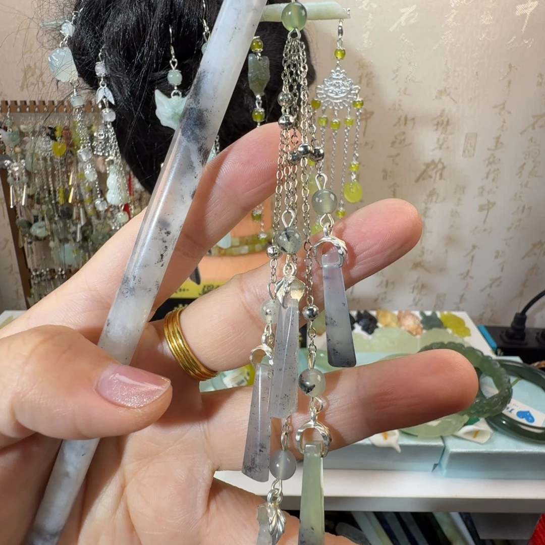 未镶嵌岫玉发簪福利款两个包邮