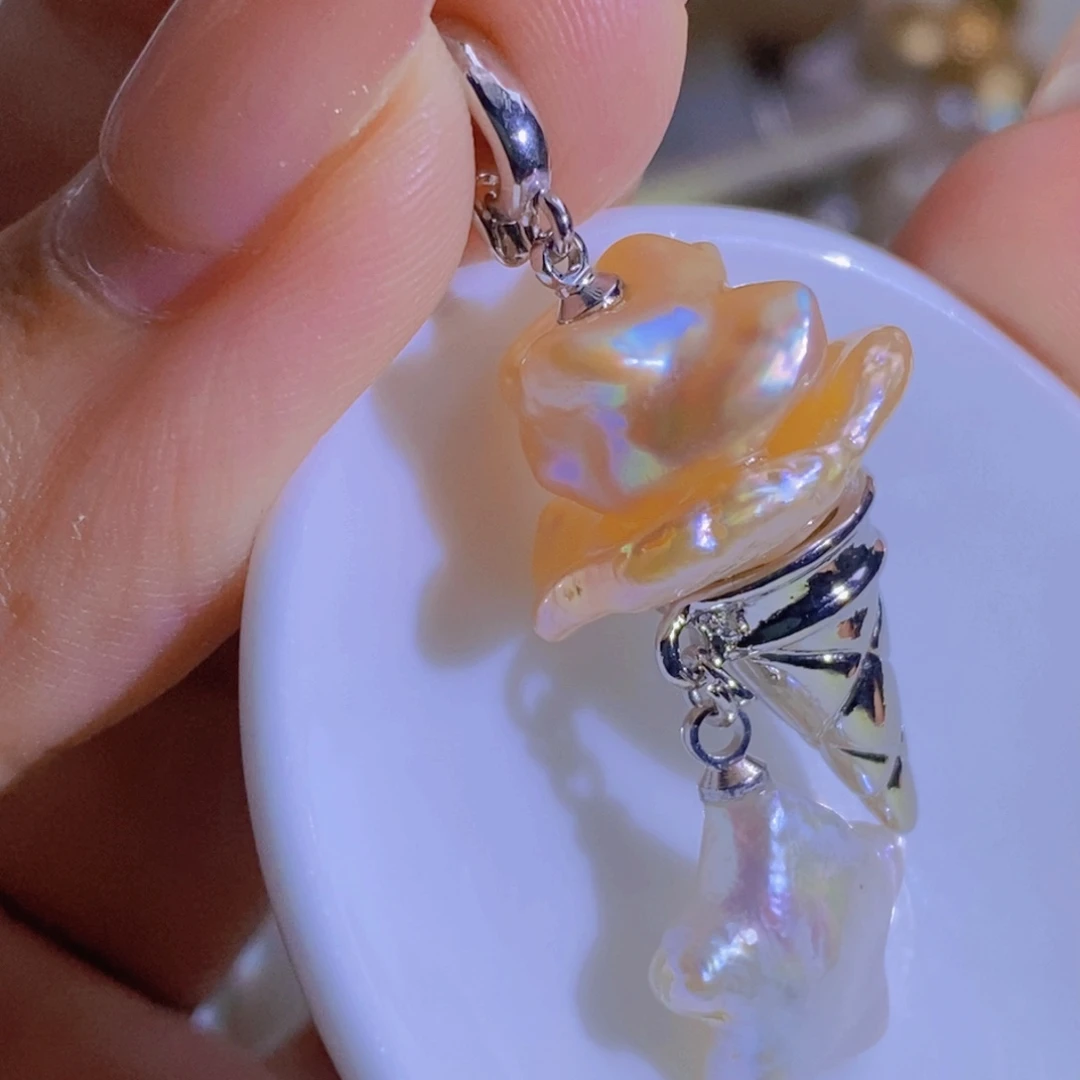淡水珍珠天然淡水珍珠（微瑕）合金