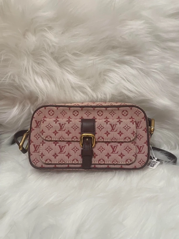99新 LV 大吉中古/sh/lv丹宁牛仔相机包树莓色相机包
