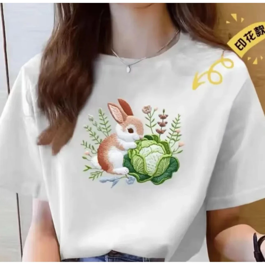 【清仓】上新女款时尚休闲百搭夏季潮流半袖ins春夏t恤圆领显瘦短袖