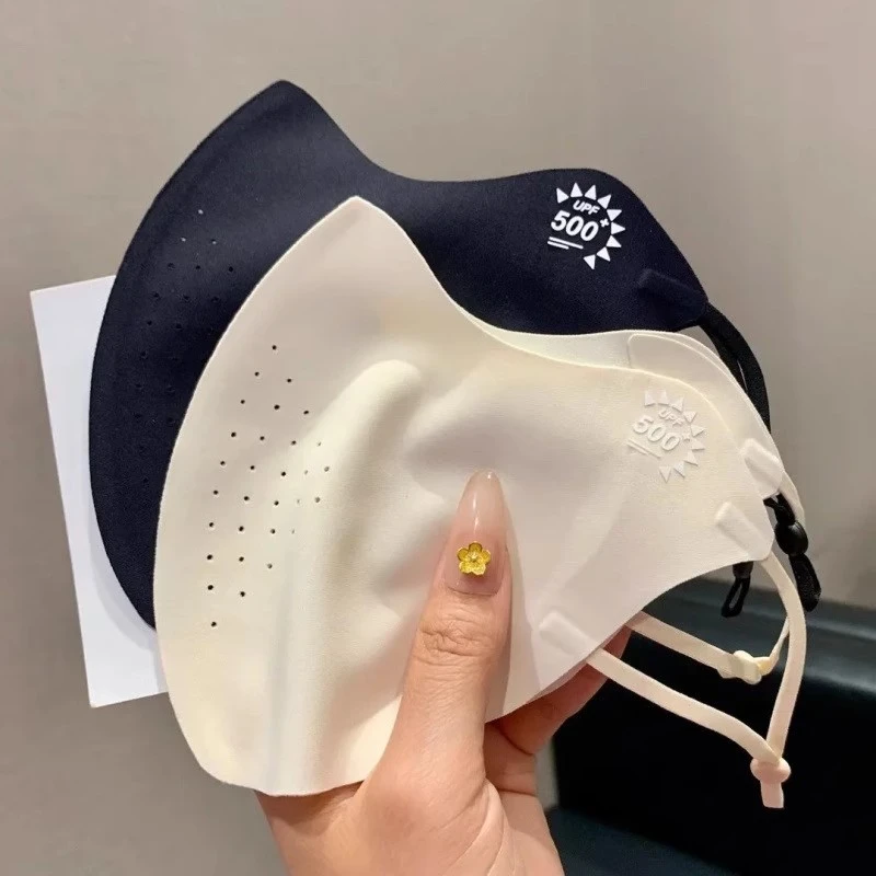 2025春夏薄款UPF500+冰丝防晒口罩弧形加大冰感透气护眼角7A抑菌