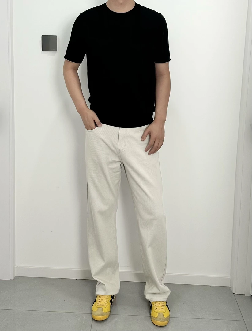 美式高弹纯色牛仔裤男春秋休闲百搭显高显瘦显腿长休闲裤舒适直筒