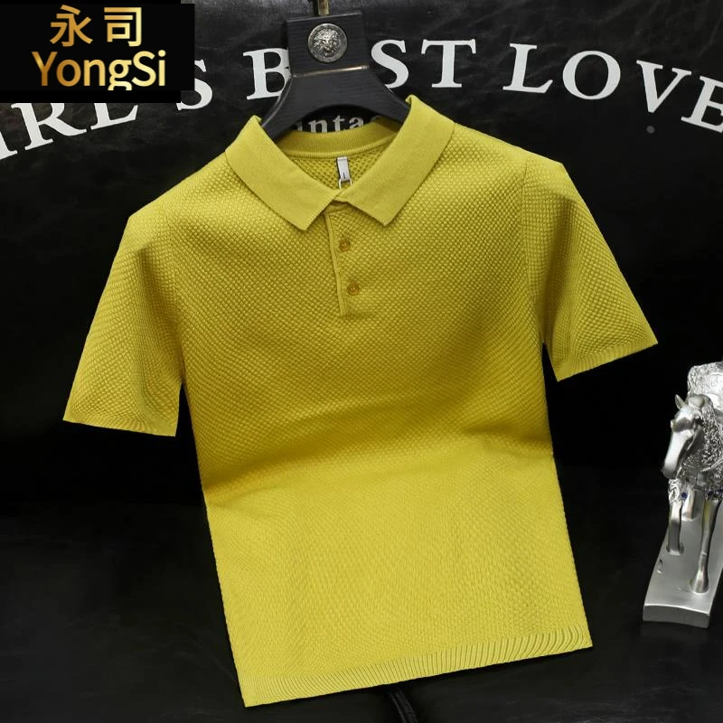 翻领纯色Polo衫男士青年修身韩版2025春秋新款针织毛衣休闲男款潮