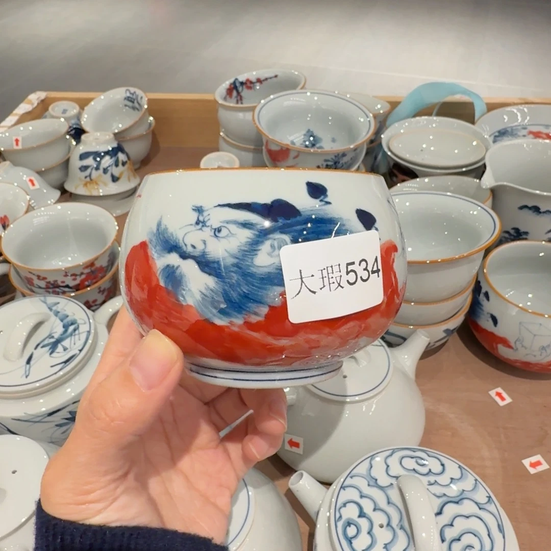 釉下彩纯手绘微瑕