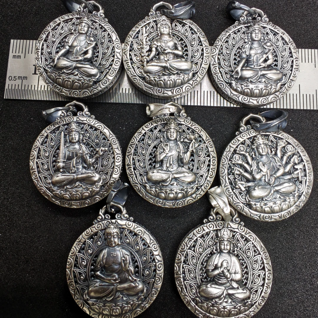 足银银制品 纯银吊坠999足银守护神8