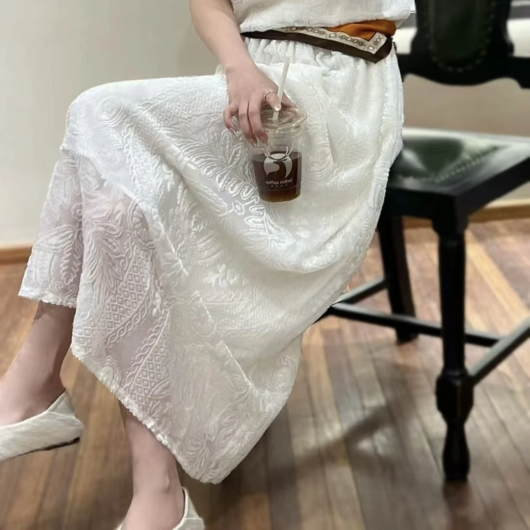 S·Y·C【含苞欲放】显瘦显高！100真丝丝绒半身裙子女