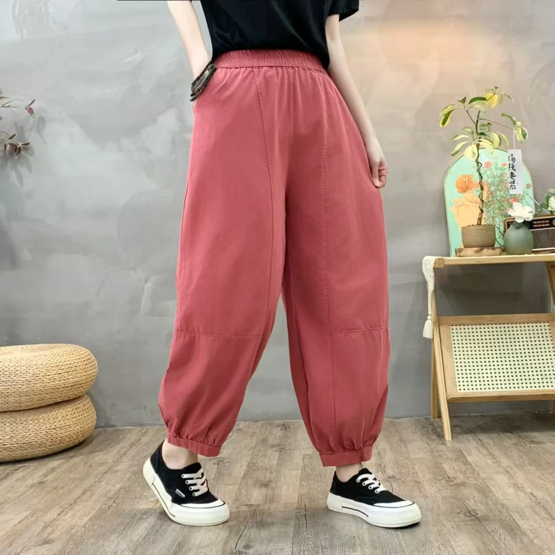 休闲灯笼裤九分裤新款复古宽松时尚显瘦气质韩版束脚早秋新款大码