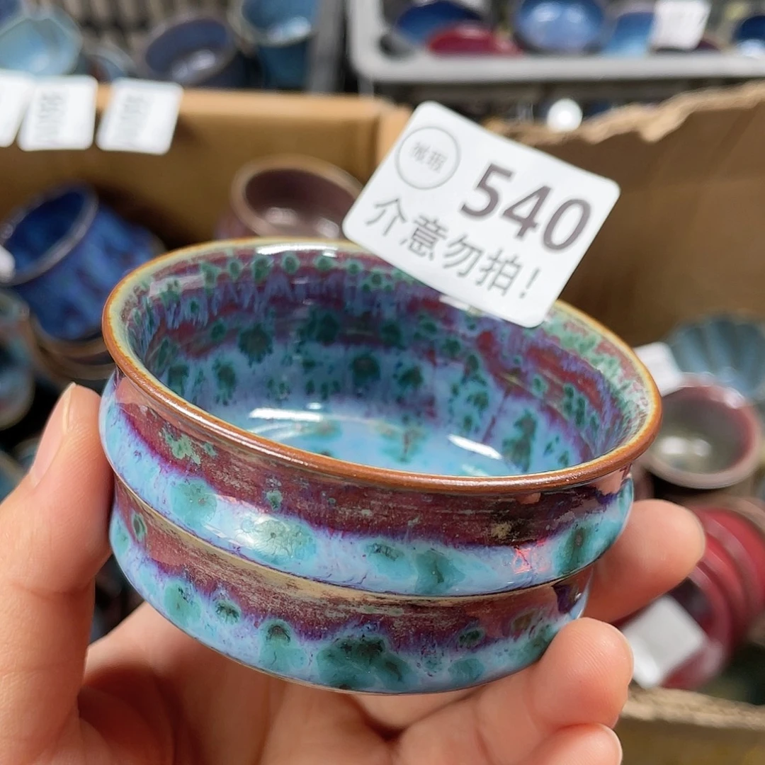 摆件陶神后钧瓷原产地高温烧制微瑕