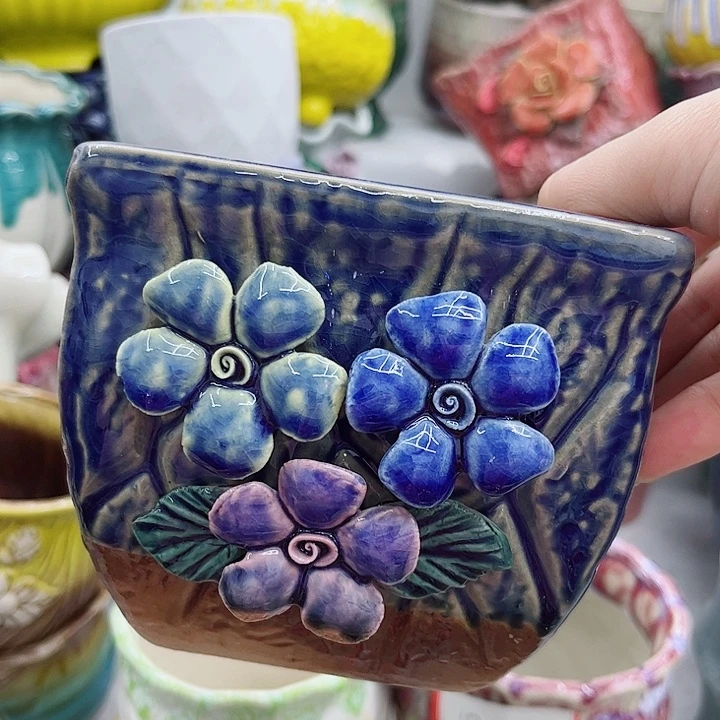 多肉绿植陶瓷花盆9.9包邮，有孔