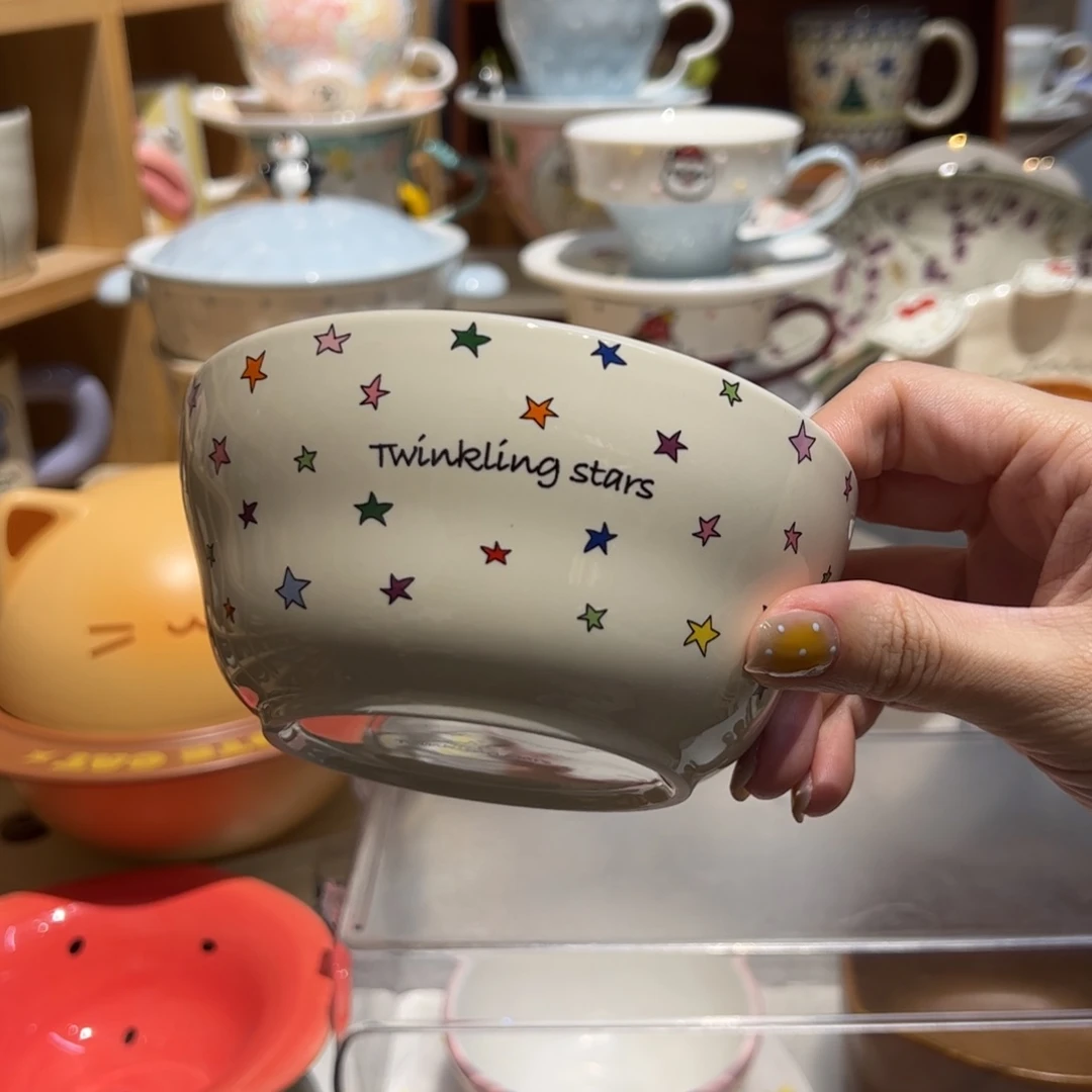 彩色星星米饭碗2个