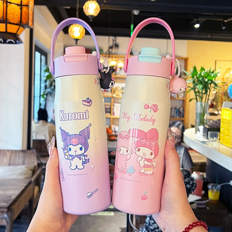 少女心大容量可爱保温杯学生上班车载水杯女士专用高颜值吸管杯子