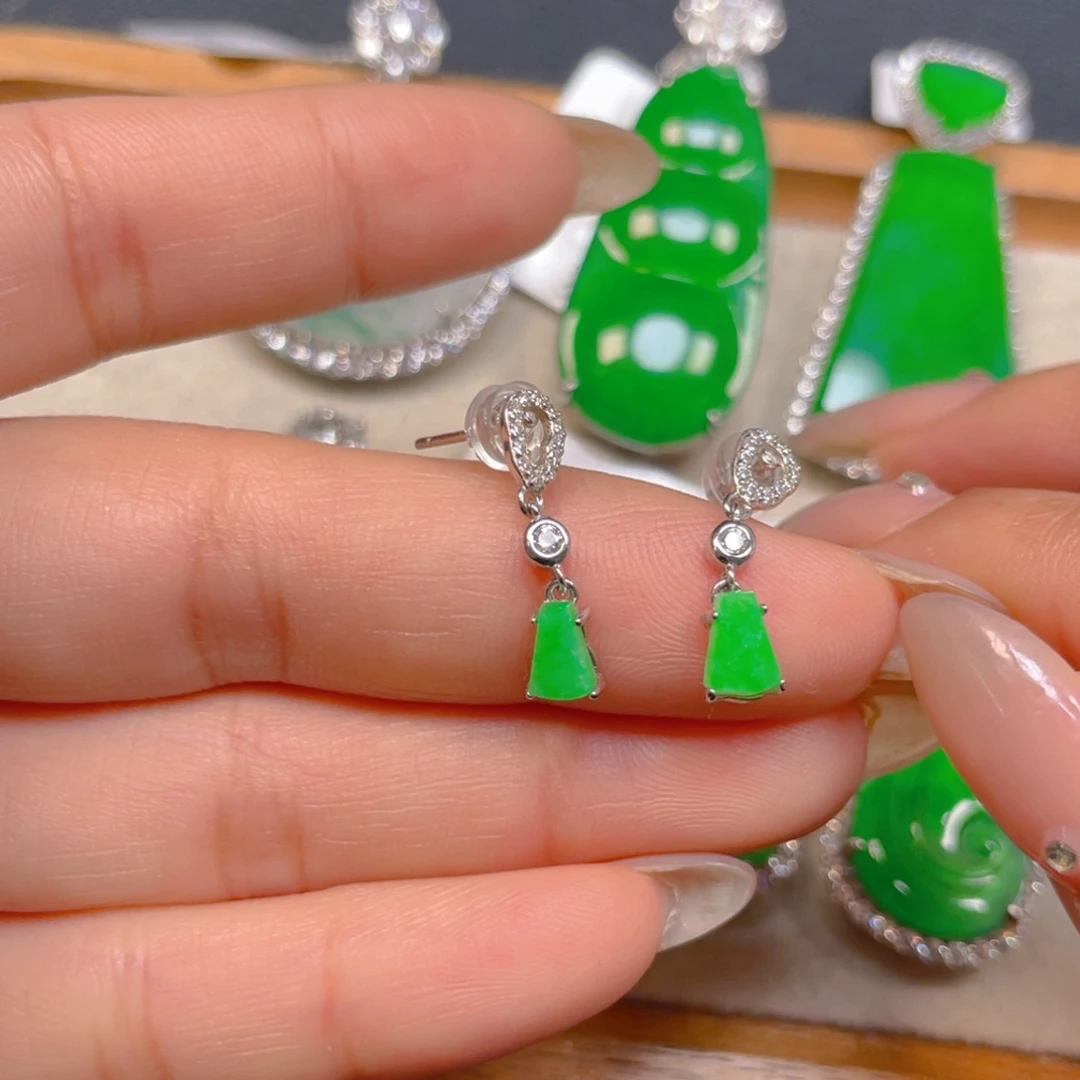 翡翠银S925镶嵌挂件