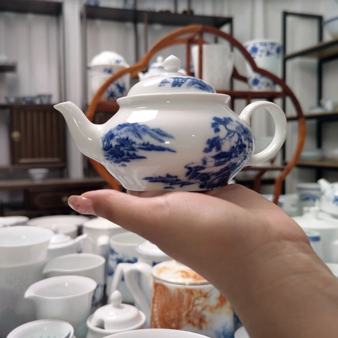 瓷江南韵茶壶一个景德镇