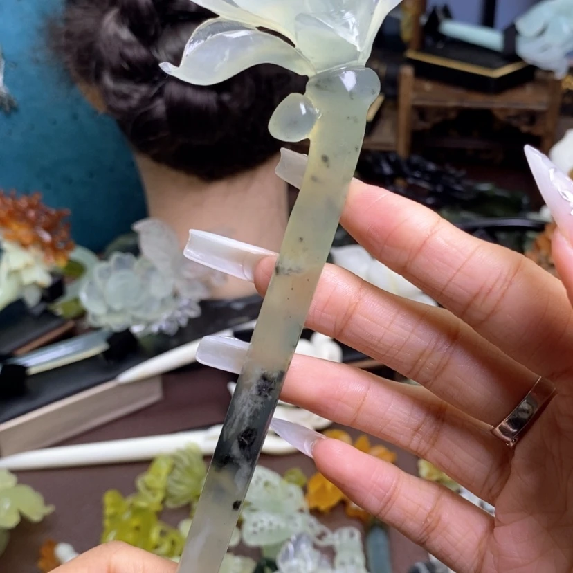 【闪购商品】未镶嵌蛇纹石玉发饰