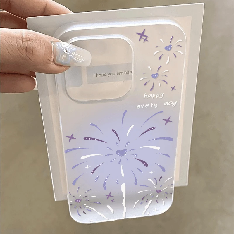 GUSGU/古尚古适用iPhone苹果14plus手机壳11/16plus/12潮紫色烟花