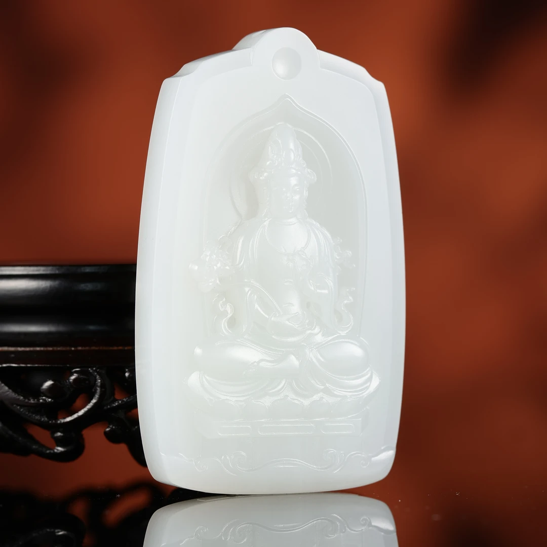 dx和田玉白玉观音牌2510211025