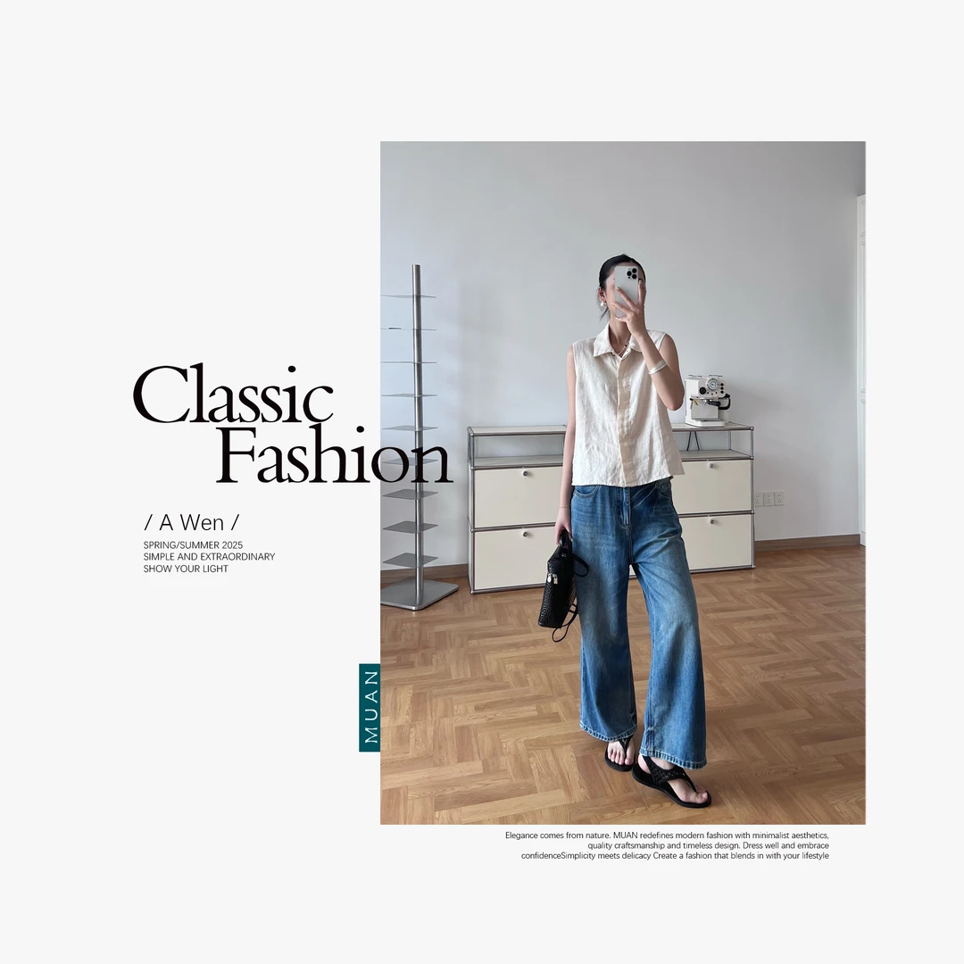 木岸MUAN：《西西里马甲》“西西里系列”定制100亚麻马甲女DS-8969