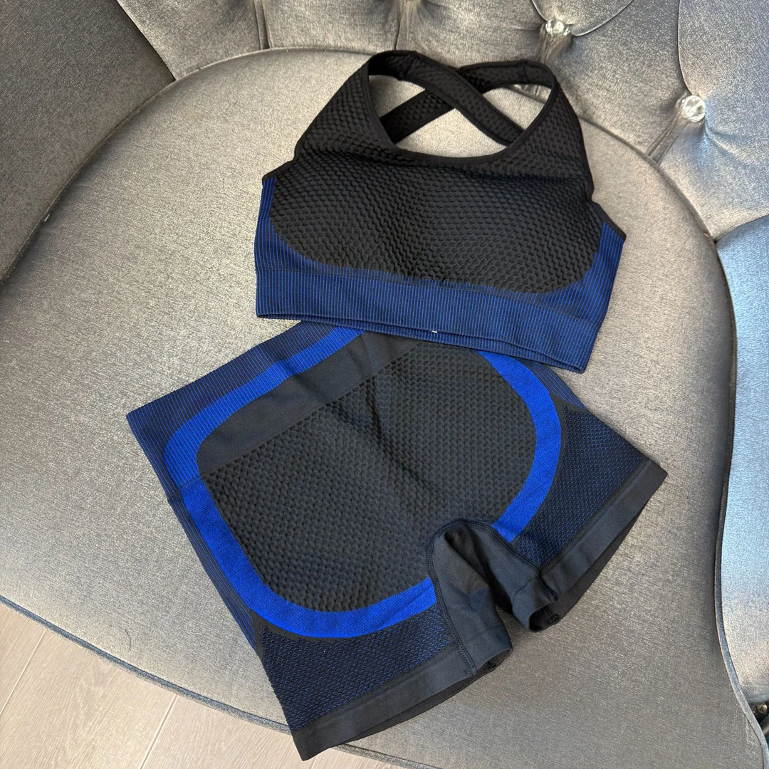 黑色 运动提臀吊带背心透气无痕速干瑜伽健身跑步套装 Y004