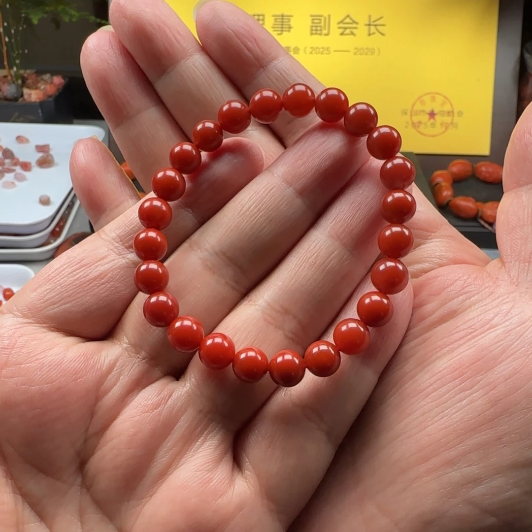 南红玛瑙未镶嵌8➕辣锦红手串