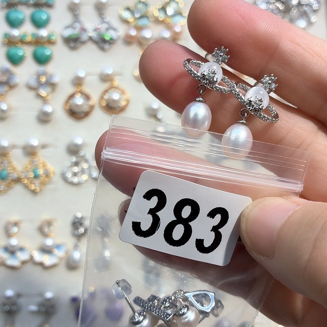 富****合金耳饰淡水珍珠