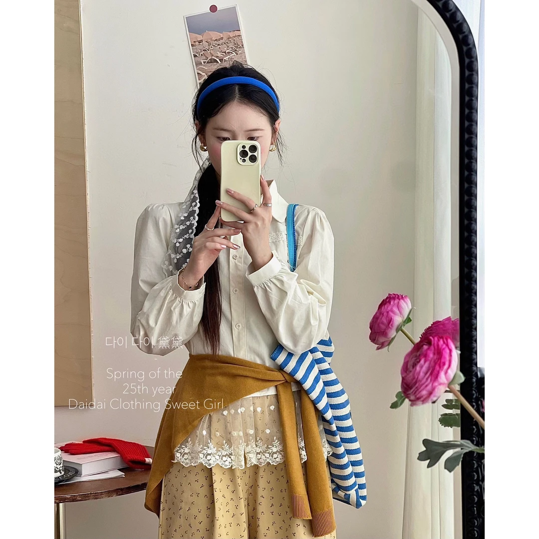 【DAI】法式蕾丝拼接衬衣2561