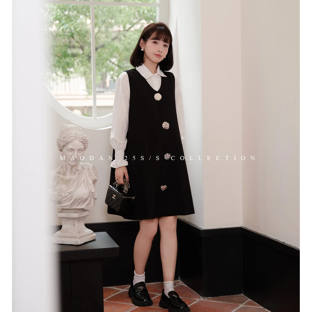 maodan/猫单【伯爵缪斯】孕妇装气质显瘦衬衫法式INS风中长款裙子