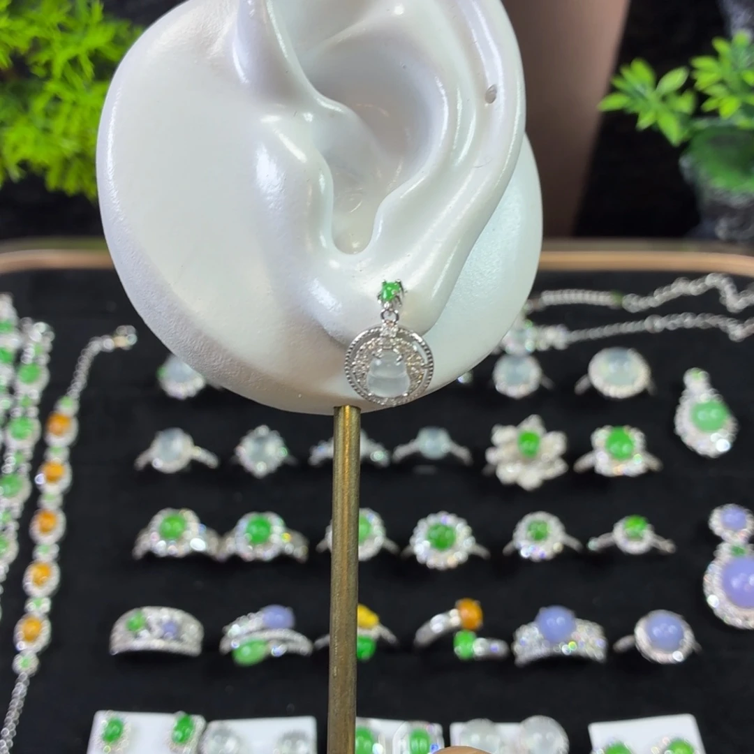 翡翠银S925镶嵌戒指