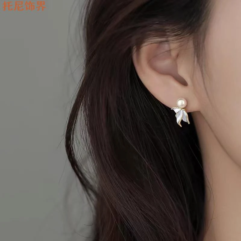 合金亚克力耳饰小众轻奢高级感银针鱼尾耳钉小众耳环新爆