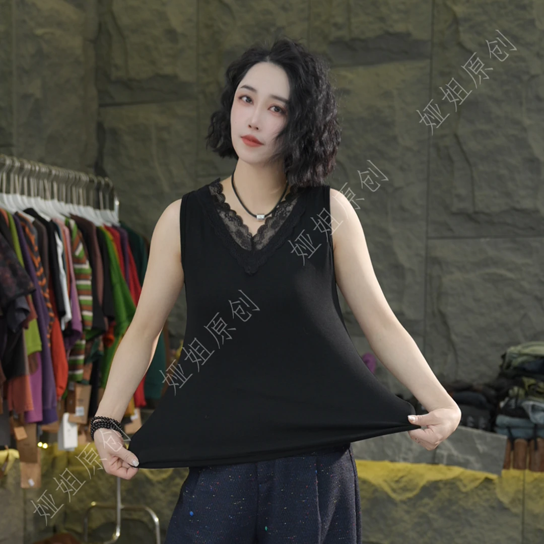2025年新款蕾丝吊带背心女夏季美背一体式上衣百搭内搭打底衫女