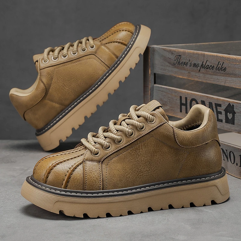 2025爆款低帮潮流百搭时尚英伦风男鞋秋冬新款小众轻奢贝壳头皮鞋
