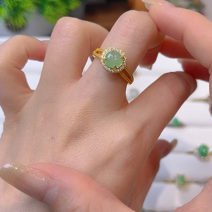 翡翠戒指银S925镶嵌我