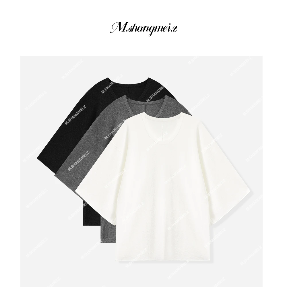 M.SHANGMEI.Z/沐熙【无束缚】美大哥慵懒舒适宽松圆领T恤X062650