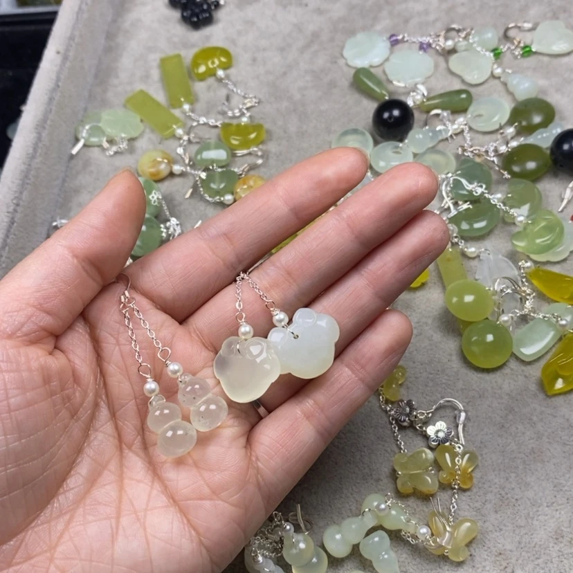 【闪购商品】蛇纹石玉挂件耳饰耳环项链未镶嵌?**?