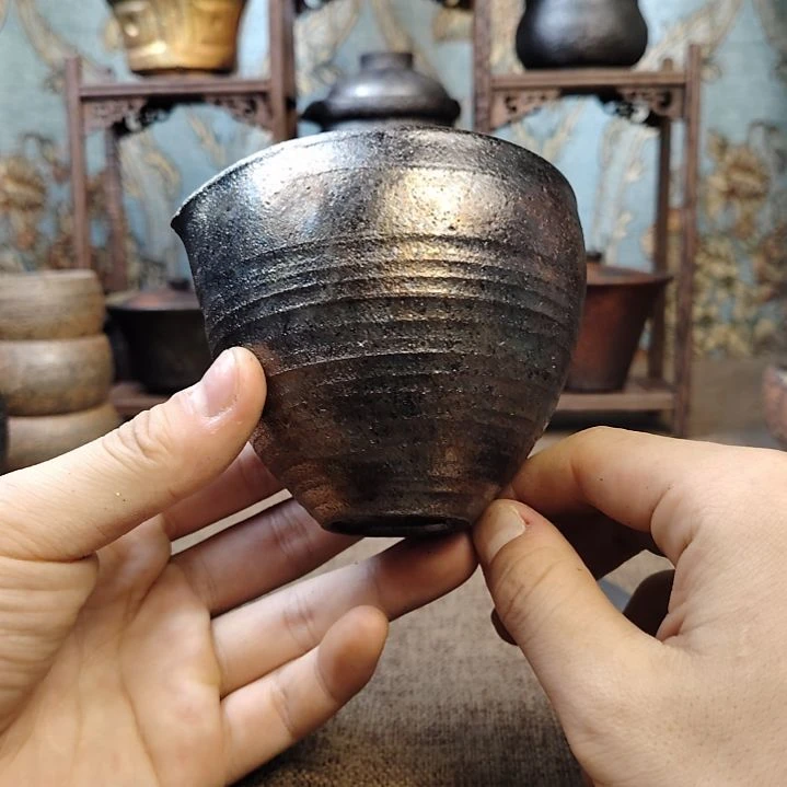全手工制作荥经黑砂公道杯