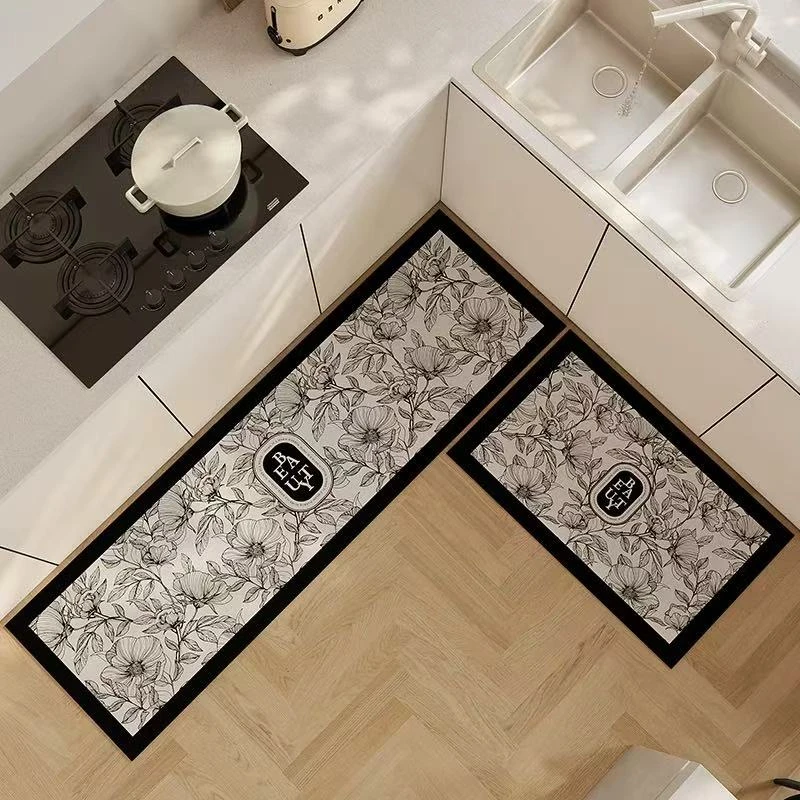 叙源--136【45*80+45*160】秘境花园厨房套装硅藻泥吸水防滑耐脏垫