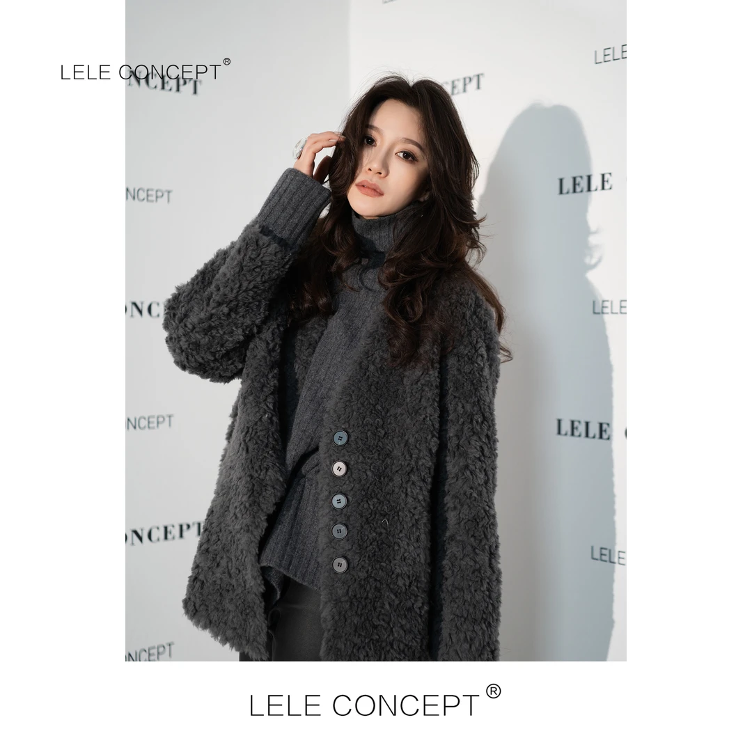 LELE CONCEPT丨【超】五扣秃领羊毛外套Y0513