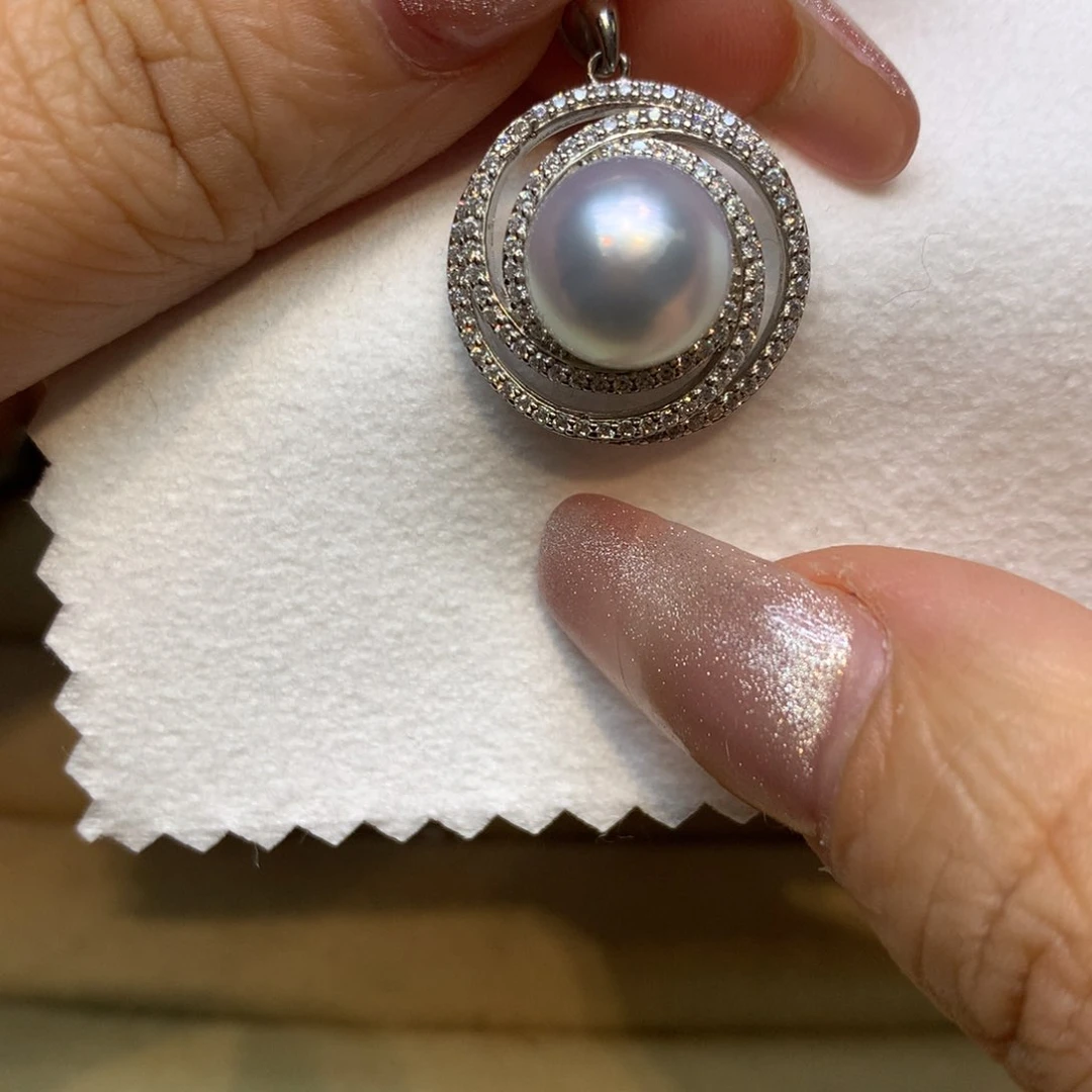 颈饰银S925镶嵌海水珍珠