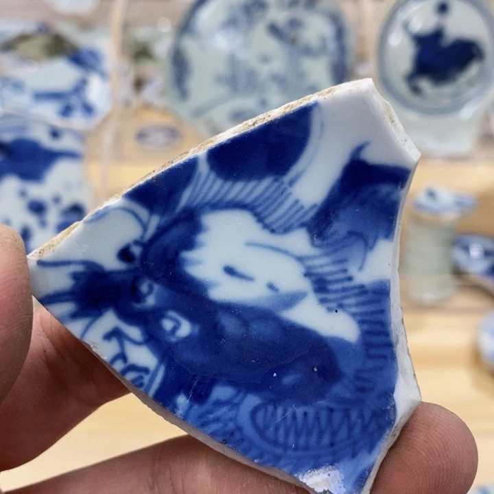 瓷片现代瓷器青花瓷片