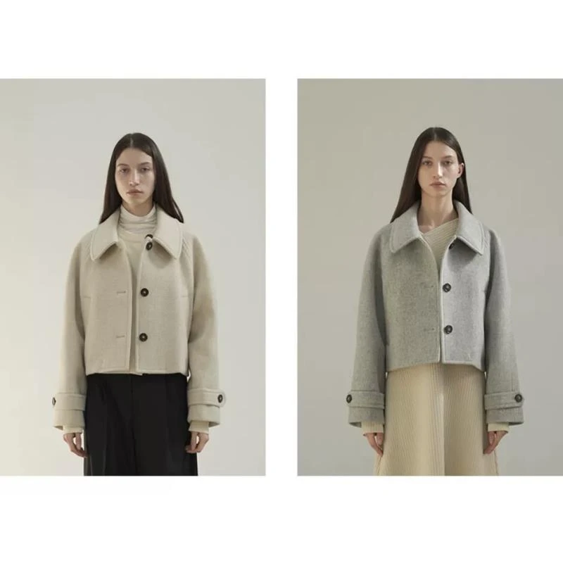 25年春季新款韩国单8M短款毛呢大衣女士外套百搭时尚