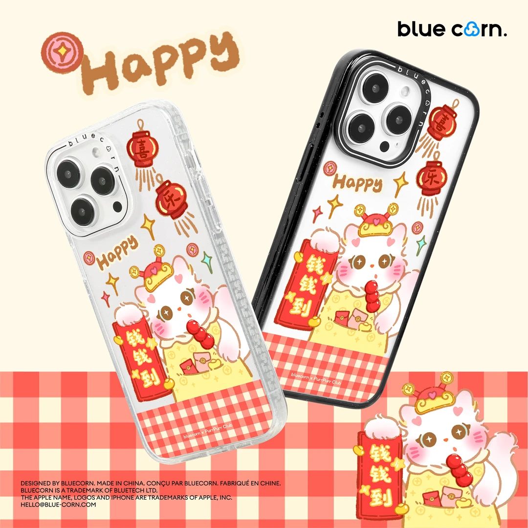 Bluecorn联名Purrpurr Club钱钱到适用于iPhone16/15ProMax手机壳