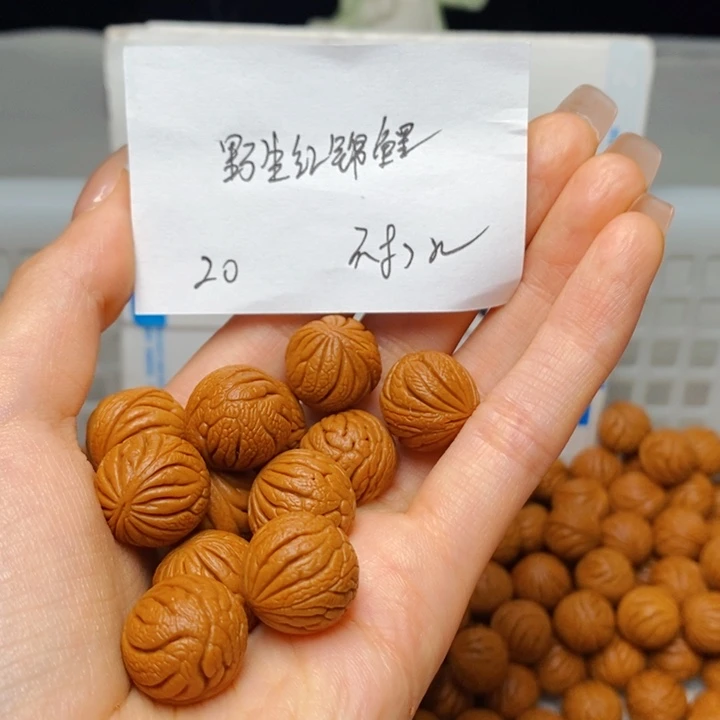 桃核手串L*12mm左右野生红锦鲤20颗（不打孔）