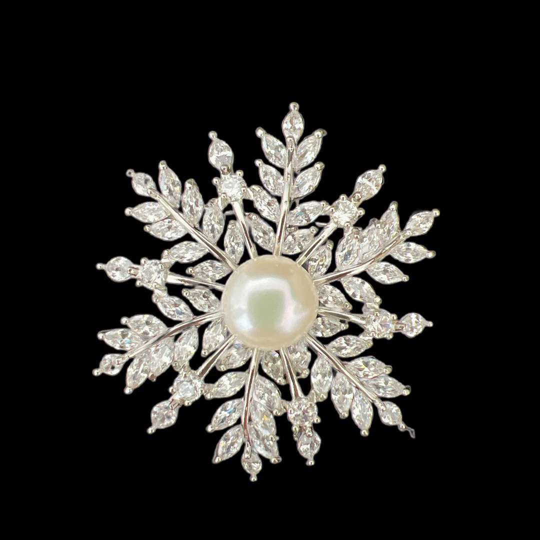 F4418珍珠胸针孤品～