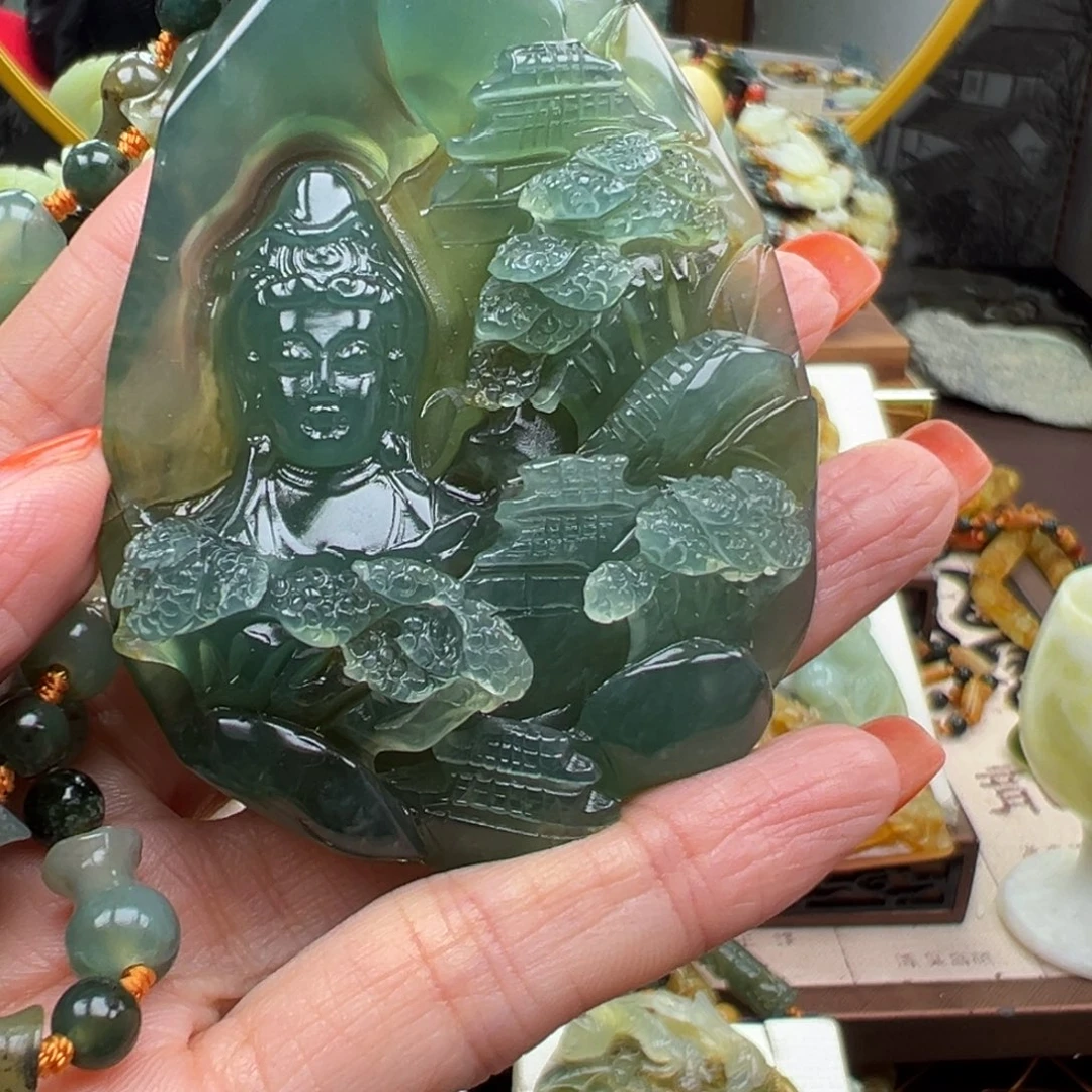 岫玉未镶嵌挂件挂件