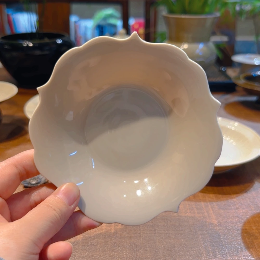 仿唐五叶碟 口13.7cm 全手