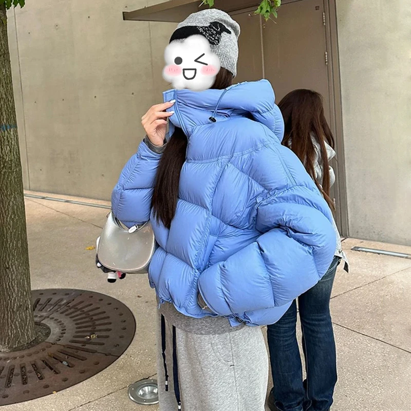 卡莲格/高级感连帽短款棉服外套女冬季2025新款宽松加厚保暖棉衣