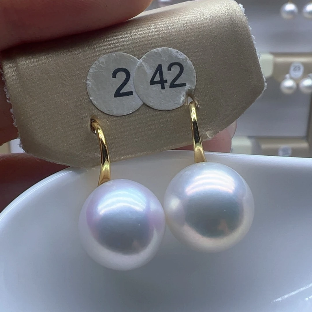 银S925镶嵌淡水珍珠耳饰
