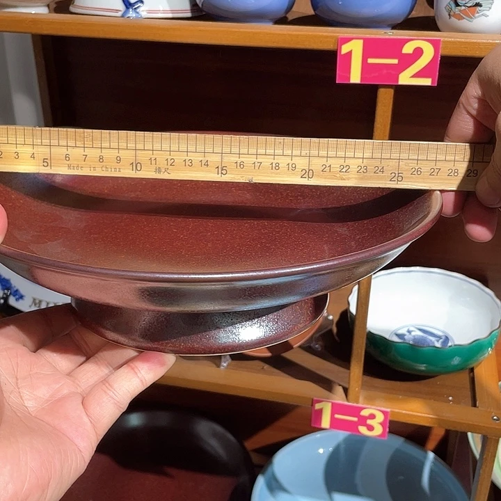 紫砂10，全新暗刻款沉沙釉高足超大深钵